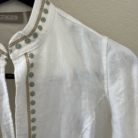 Chico’s White Linen Jacket - Picture 4 of 5